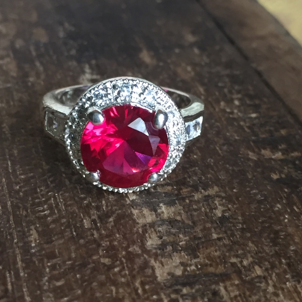 Sterling Silver 925 And Ruby Ring 7 - image 2